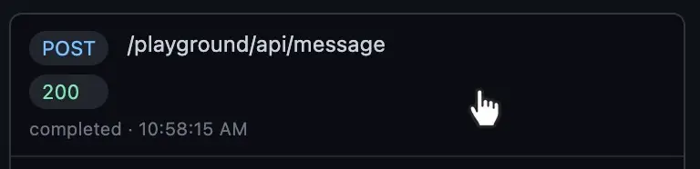 POST playground api message request in HTTP Traffic