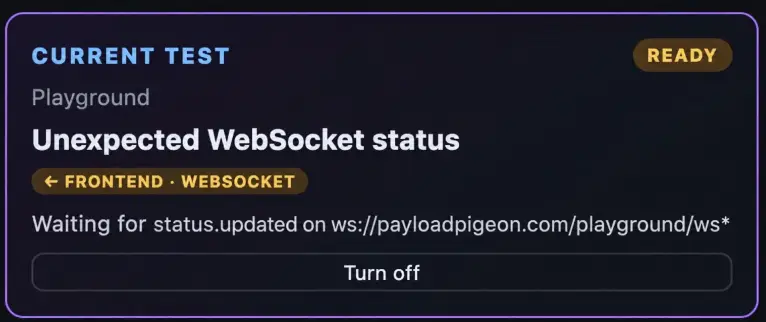 Saved Frontend WebSocket Test in Ready state
